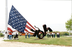 Flag being raised